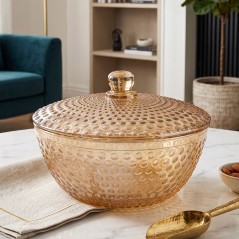 Bonbonnière Ronde en Verre avec Couvercle