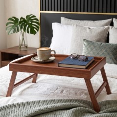 Plateau Petit Déjeuner Pliable en Bois 50 × 30 cm