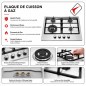 Plaque de Cuisson à Gaz 4 Feux Inox - Lexical LGS-2844 Plaque de Cuisson à Gaz 4 Feux Inox - Lexical LGS-2844