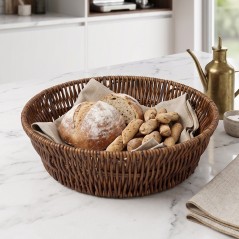 Corbeille de Rangement Ronde en Fibre Tressée 25 cm