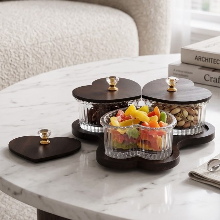 Porte-Fruits Secs 3 Compartiments en Verre