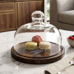 Cloche à Gâteau en Verre avec Plateau 18 cm