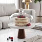Support à Gâteau Blanc avec Cloche en Verre 25 cm Support à Gâteau Blanc avec Cloche en Verre 25 cm