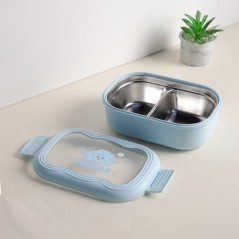Lunch Box avec Compartiments en Inox Bleu
