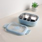 Lunch Box avec Compartiments en Inox Bleu