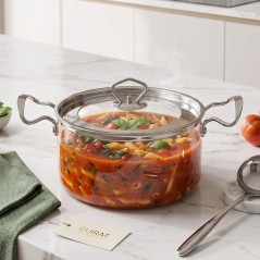 Faitout en Verre avec Couvercle 2,5 L
