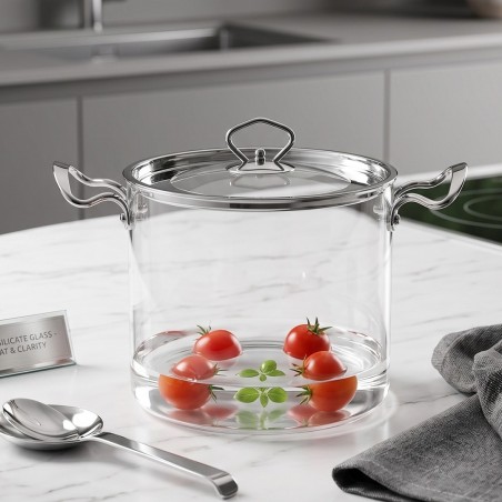 Faitout en Verre avec Couvercle 6,5 L