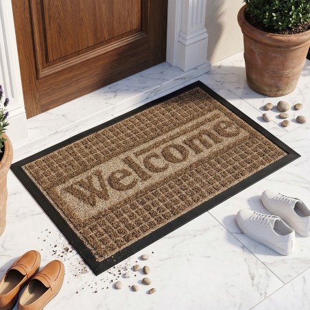 Tapis d’Entrée Welcome Tissé en Fibre Synthétique