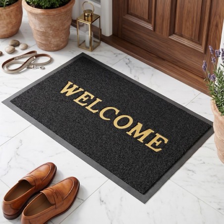 Tapis d’Entrée Welcome Rectangulaire en Fibre Synthétique