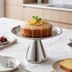 Porte-Gâteau Rond en Acier Inoxydable 23 cm