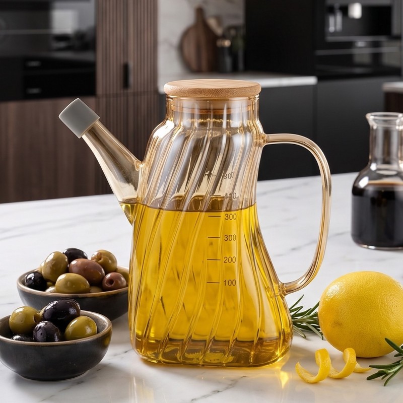 Huilier Gradué en Verre avec Bec Verseur 250 ml Huilier Gradué en Verre avec Bec Verseur 250 ml