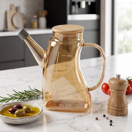 Huilier Gradué en Verre avec Bec Verseur 550 ml