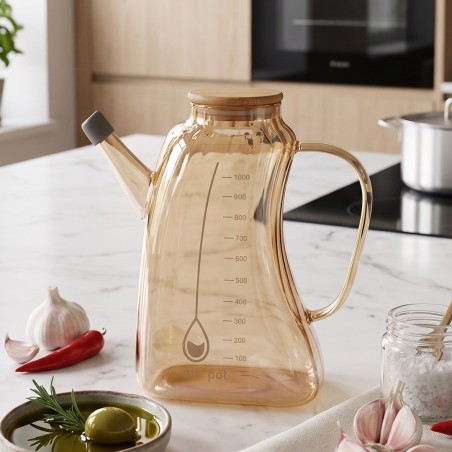 Huilier Gradué en Verre avec Bec Verseur 750 ml