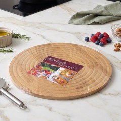 Plateau de Service Rond en Bambou 30 cm