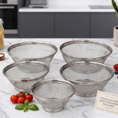 Ensemble de 5 Passoires en Acier Inoxydable 18 à 30 cm