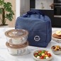 Ensemble de 2 Boîtes Alimentaires en Verre avec Sac Isotherme