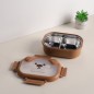 Lunch Box avec Compartiments en Inox Marron Lunch Box avec Compartiments en Inox Marron