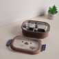 Lunch Box avec Compartiments en Inox Marron Lunch Box avec Compartiments en Inox Marron