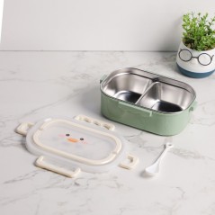 Lunch Box à 3 Compartiments en Inox Vert