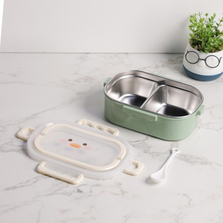 Lunch Box à 3 Compartiments en Inox Vert