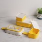 Lunch Box 2 Niveaux avec Couverts Jaune Lunch Box 2 Niveaux avec Couverts Jaune