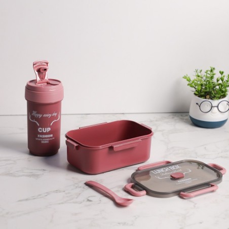 Set Lunch Box & Gourde Enfant Rose