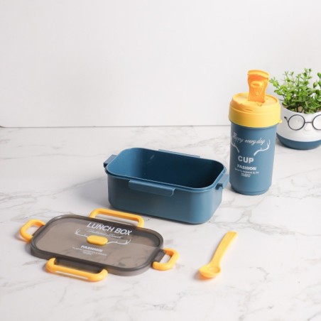 Set Lunch Box & Gourde Enfant Bleu