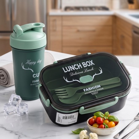 Set Lunch Box & Gourde Enfant Vert