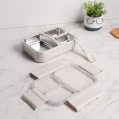 Lunch Box à 3 Compartiments en Inox Jaune