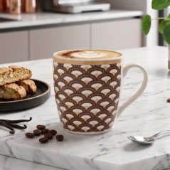 Mug en Céramique à Motifs Marron