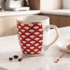 Mug en Céramique à Motifs Marron