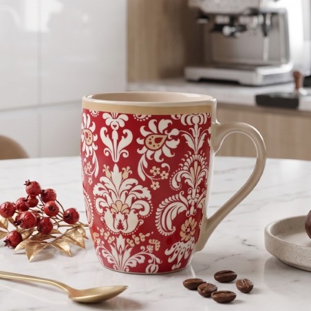 Mug en Céramique à Motifs Marron