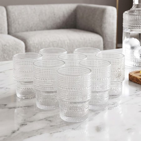 Service à Eau 6 Pièces en Verre Texturé