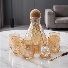 Service à Eau 7 Pièces en Verre Texturé