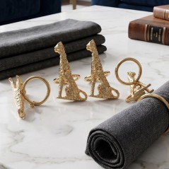 Anneau de Serviette Tour Eiffel en Métal Doré