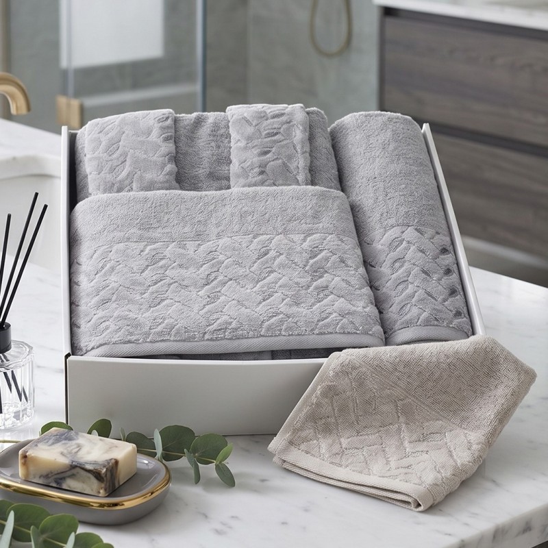 Cape de Bain en Coton avec Motifs en Relief Cape de Bain en Coton avec Motifs en Relief