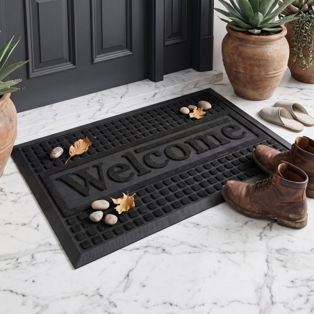 Tapis d’Entrée Welcome Grand Modèle en Caoutchouc