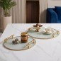 Set de 2 Plateaux Ronds en Verre 30 et 35 cm