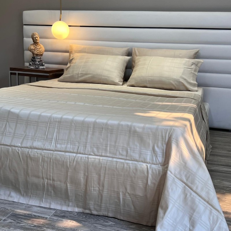 Parure de Lit 2 Places 100% Satin de Coton avec 2 Taies Parure de Lit 2 Places 100% Satin de Coton avec 2 Taies
