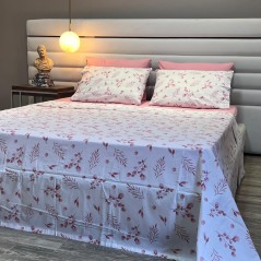 Cache-Couette 2 Places 100% Coton 230 x 240 cm avec 2 Taies