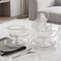Service à Café en Verre avec Sous-Tasses