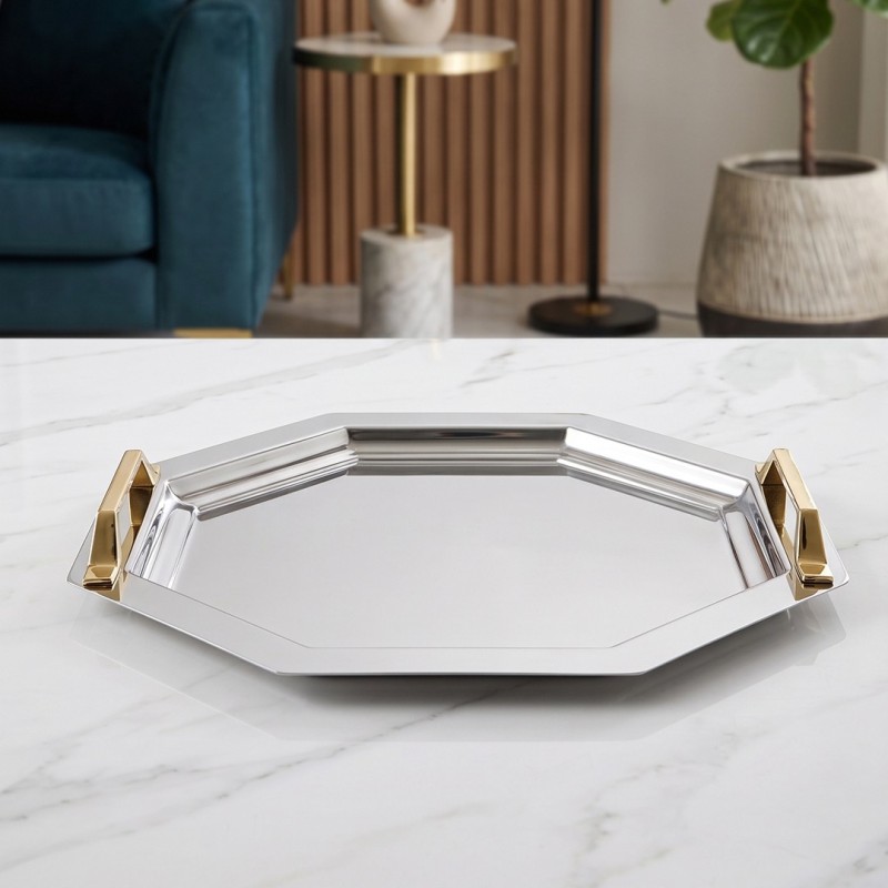 Plateau Rond 42 cm en Inox 18/10