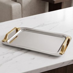 Plateau de Service en Acier Inoxydable 46x33 cm