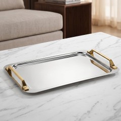 Plateau de Service en Acier Inoxydable 41x29 cm