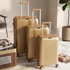 Série de 3 Valises Incassable en ABS Gold - ABM