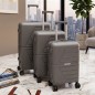 Série de 3 Valises en Polypropylène Incassable Gris - COLISEE+
