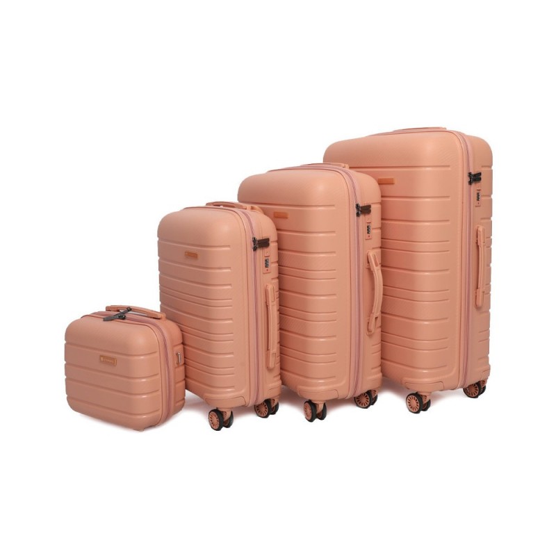 Série de Valises en Polypropylène Incassable Saumon 4 Pièces - STARBAG