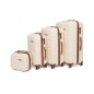 Série de Valises en Polypropylène Incassable Blanc & Camel 4 Pièces - STARBAG Série de Valises en Polypropylène Incassable Blanc & Camel 4 Pièces - STARBAG
