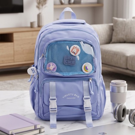 Sac à Dos Scolaire Multi-Poches Bleu