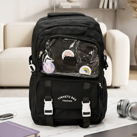 Sac à Dos Scolaire Multi-Poches Noir